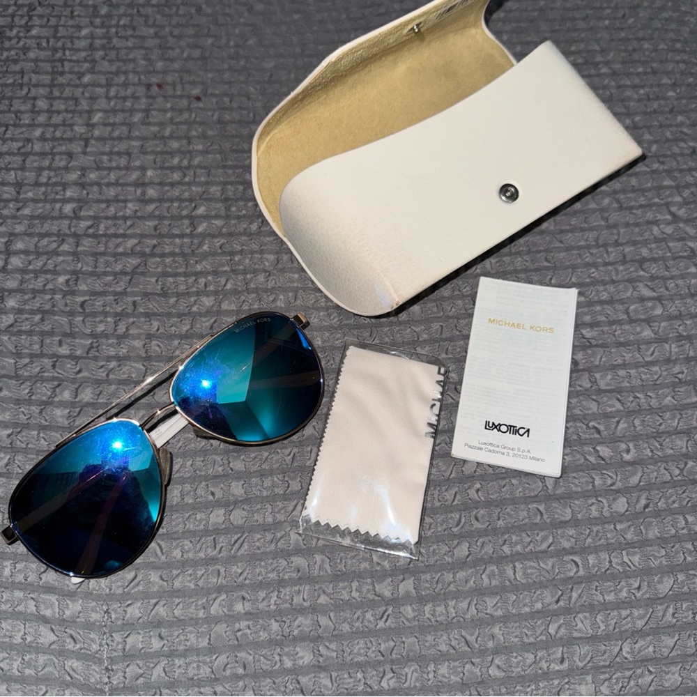 Michael Kors Silver Blue Sunglasses Modern Accessories